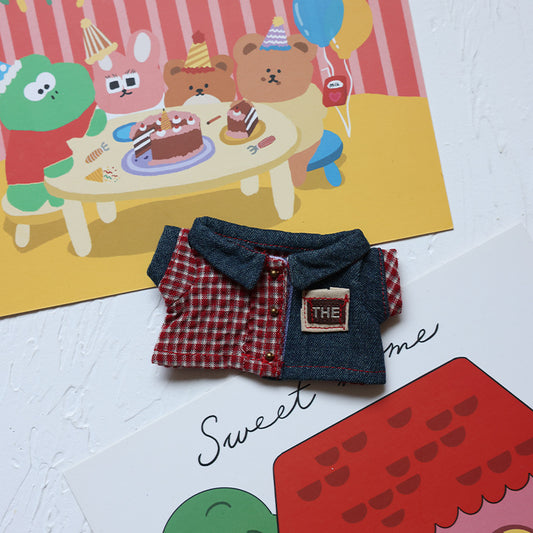 bubu Red checked denim shirt